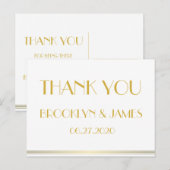 Gold Great Gatsby Wedding Hartelijk dank, Briefkaa Briefkaart (Voorkant / Achterkant)