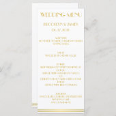 Gold Great Gatsby Wedding Menu Kaarten (Voorkant / Achterkant)