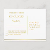 Gold Great Gatsby Wedding RSVP-Briefkaarten Uitnodiging Briefkaart (Achterkant)