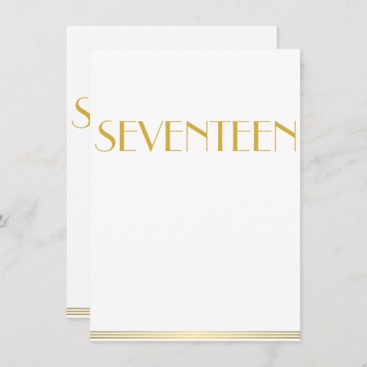 Gold Great Gatsby Wedding Table Kaarten 17 (Voorkant / Achterkant)