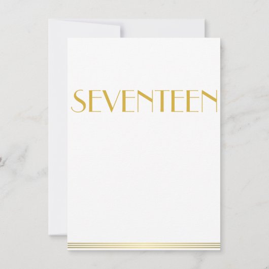 Gold Great Gatsby Wedding Table Kaarten 17 (Achterkant)