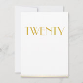 Gold Great Gatsby Wedding Table Kaarten Twintig (Achterkant)