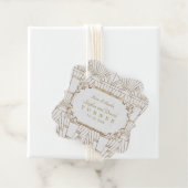 Gold Great Gatsby White Art Deco 1920s Wedding Bedankjes Labels (In situ)