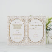 Gold Great Gatsby White Art Deco Wedding Program (Staand voorkant)