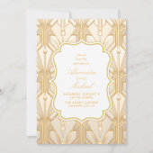 Gold Great White Art Deco 1920s Wedding Kaart (Voorkant)