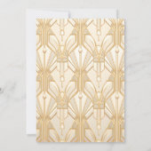 Gold Great White Art Deco 1920s Wedding Kaart (Achterkant)