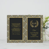 Gold Greek key & laurel wiet trouwprogramma (Staand voorkant)