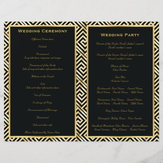 Gold Greek key & laurel wiet trouwprogramma (Achterkant)