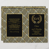 Gold Greek key & laurel wiet trouwprogramma (Voorkant / Achterkant)