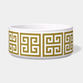 Gold Greek Key Pet Bowl Voerbakje