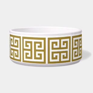 Gold Greek Key Pet Bowl Voerbakje