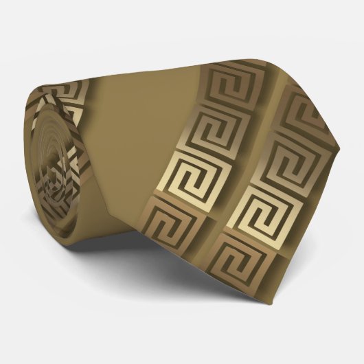 Gold Greek Key Stropdas (Opgerold)