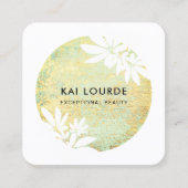 Gold Green Abstract Circle Square Visitekaartje (Voorkant)