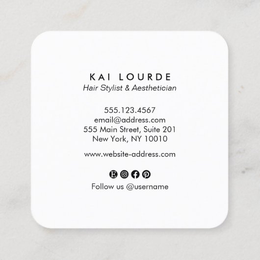 Gold Green Abstract Circle Square Visitekaartje (Achterkant)