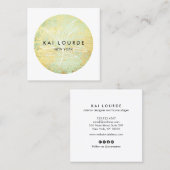 Gold Green Abstract Circle Square Visitekaartje (Voorkant / Achterkant)