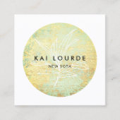 Gold Green Abstract Circle Square Visitekaartje (Voorkant)