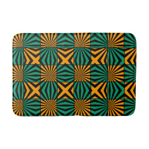 Gold Green Abstract Pattern Modern Badmat