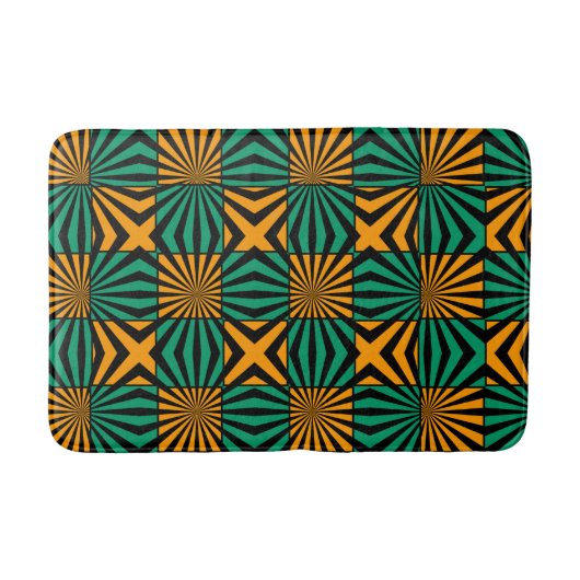 Gold Green Abstract Pattern Modern Badmat (Voorkant)