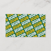 Gold & Green Afstuderen Mini Afstuderen Uitnodigin Visitekaartje (Achterkant)