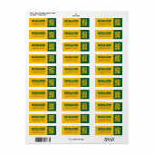 Gold & Green Afstuderen retour adreslabels Etiket (Full Sheet)