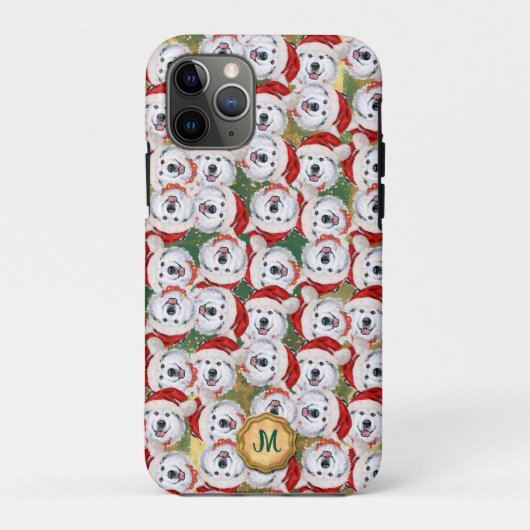 Gold Green Alaskan Malamute Schattige Hondenkerst Case-Mate iPhone Case (Achterkant)