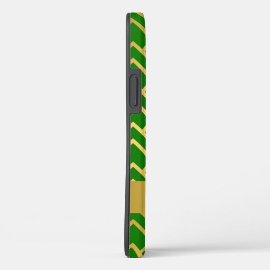 Gold Green Art Deco Geometric Persoonlijke Naam Case-Mate iPhone Case (Achterkant / Rechts)