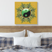 Gold Green Balance Meditation Mandala Canvas Afdruk (Insitu (Slaapkamer))
