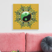 Gold Green Balance Meditation Mandala Canvas Afdruk (Insitu (Woonkamer))