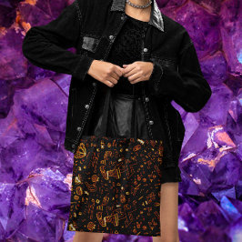 Gold Green Black Groovy Tote Bag