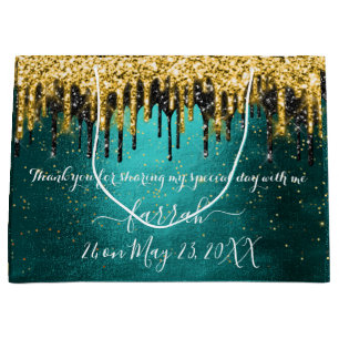 Gold Green Black-schijven voor grote cadeautas