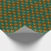 Gold Green Black Square Geometric Pattern Cadeaupapier (Hoek)