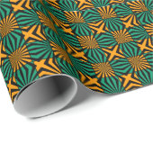 Gold Green Black Square Geometric Pattern Cadeaupapier (Rol Hoek)
