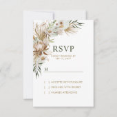 Gold & Green Boho Wedding Response Kaart (Voorkant)
