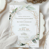 Gold & Green Boho Wedding Waterverf Rustic Kaart