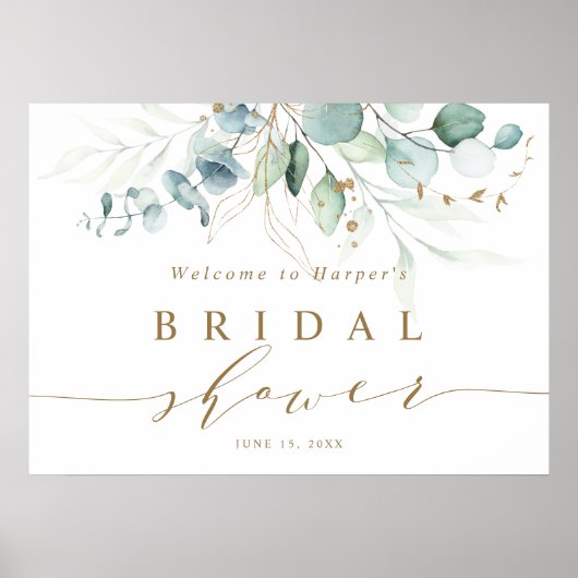 Gold & Green Botanical Vrijgezellenfeest Welkomstt Poster (Voorkant)