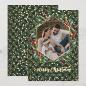 Gold Green Buffalo met kerstkaarten Feestdagenkaart (Voorkant / Achterkant)