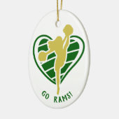Gold Green Cheerleader Team Name Ceramic Ornament (Links)
