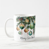 Gold Green Christmas Ornaments Koffiemok (Links)