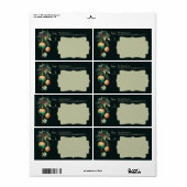Gold Green Christmas Ornaments Shipping Etiket (Full Sheet)