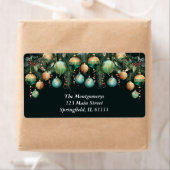 Gold Green Christmas Tree Ornaments Etiket (Insitu)