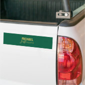 Gold green color elegant modern minimalist name bumpersticker (Op Truck)