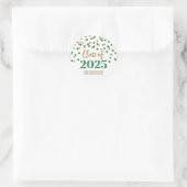 Gold Green Confetti Afstuderen 2025 Ronde Sticker (Tas)