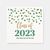 Gold Green Confetti Class of 2023 Napkins Servet (Voorkant)