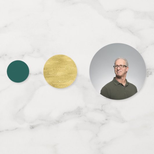 Gold Green Confetti Modern Retirement Party Decor (Achterkanten)