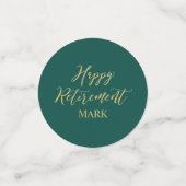 Gold Green Confetti Modern Retirement Party Decor (Kleine voorkant)