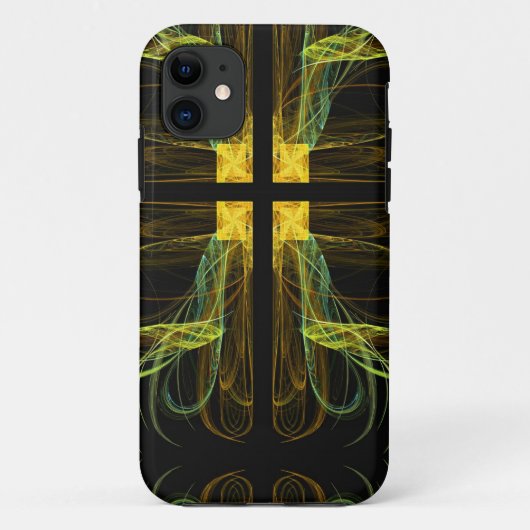 Gold & Green Cross iPhone 5 Aangepaste Hoesje-Mate Case-Mate iPhone Case (Achterkant)