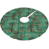 Gold Green Damask Elegant Chic Kerstmis Kerstboom Rok (Gekanteld)