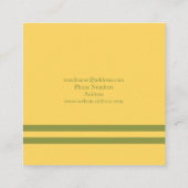 Gold Green Diagonal Stripes Modern grafisch ontwer Vierkante Visitekaartje (Achterkant)