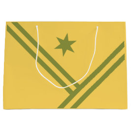 Gold Green Diagonal Stripes Star Modern Graphic Groot Cadeauzakje
