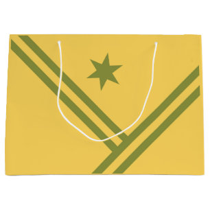 Gold Green Diagonal Stripes Star Modern Graphic Groot Cadeauzakje